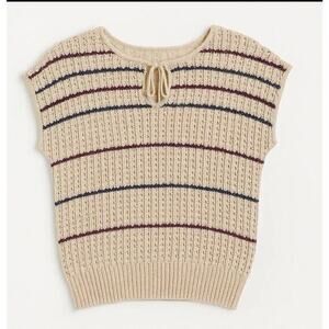 VTG‎ It's Pure Gould Short Sleeve Sweater XS/S USA Twee Retro Bobo 70s Crochet